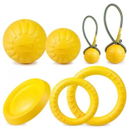 Eco-Friendly Soft EVA Dog Ball Toy with Rope Interactive Pet Chew Toys for Training & Teething