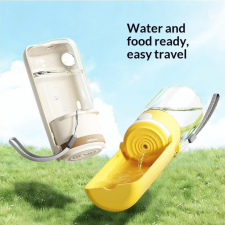 Foldable Portable Dog Water Bottle for Outdoor Walking 2 in 1 Pet Travel Feeder Bowl for Dogs and Cats