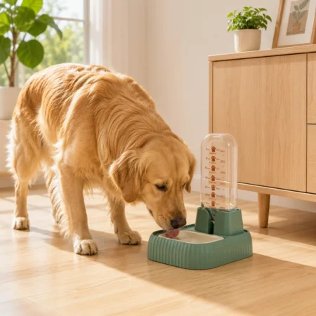 Automatic Gravity Pet Water Dispenser - Large Capacity Pet Water Feeder with Hydration Time Scale for Dogs & Cats