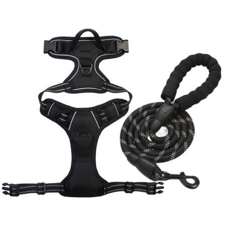 No-Pull Reflective Dog Harness with Front & Back Leash Clips – Breathable, Adjustable Easy-Control Pet Vest for Daily Walking